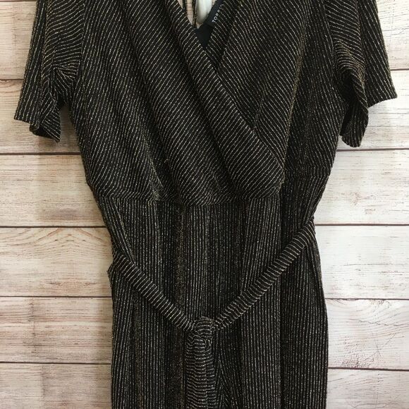 TORRID SHIMMER SURPLICE METALLIC JUMPSUIT - Picture 3 of 9